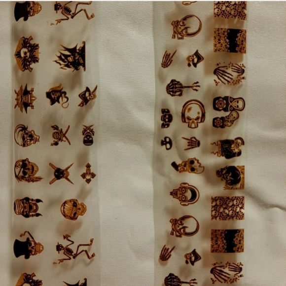 foil Nail Art  Transfer Sticker Decoration   gold skull Hallo2 - Picture 2 of 9